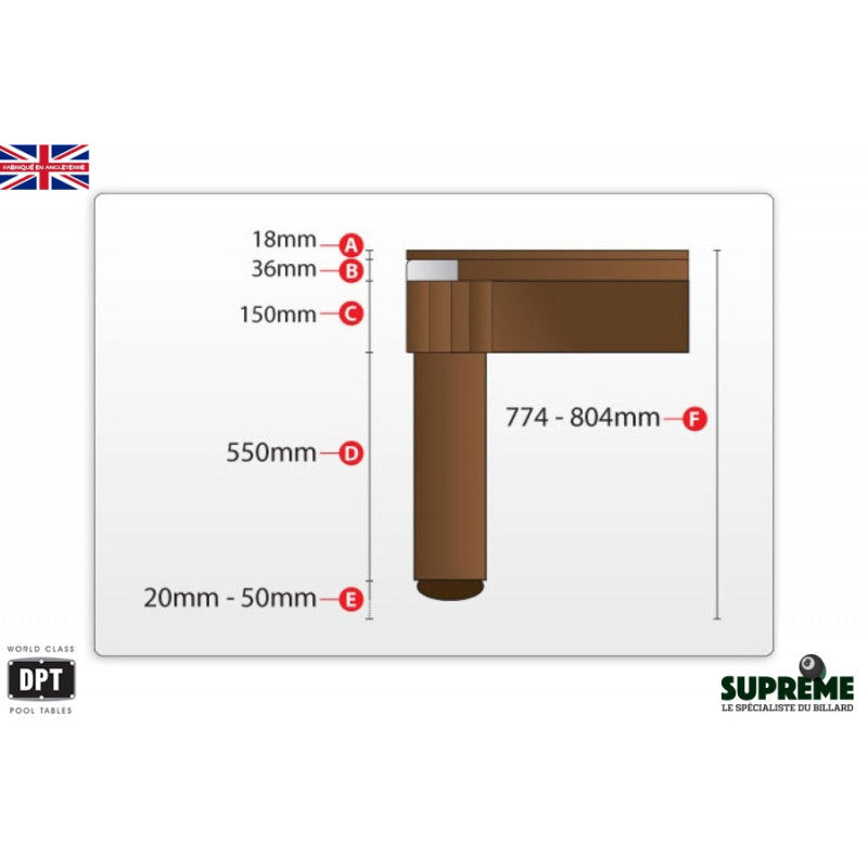 Billard Pool Fusion 7ft Gris Clair