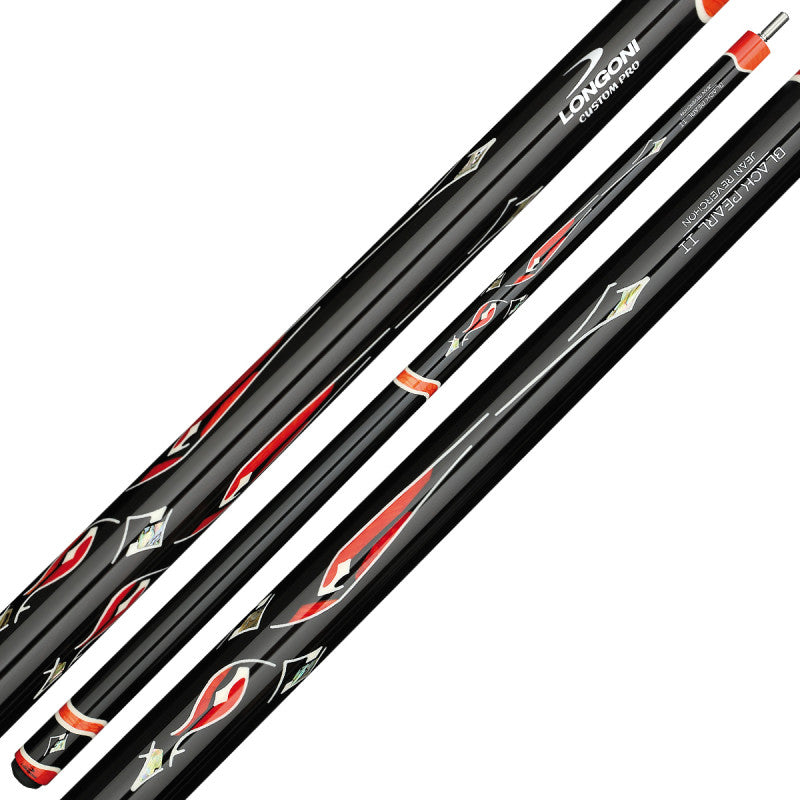 Queue de billard français Longoni ***** Custom Pro Black Pearl II VP2T + flèche Luna Nera FE71